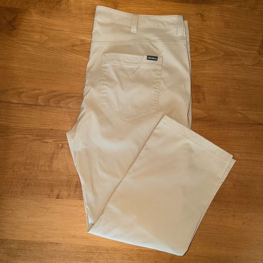 Eddie Bauer Men's Tech Pants Khaki Performance Hiking Outdoor Stretch 40x30
